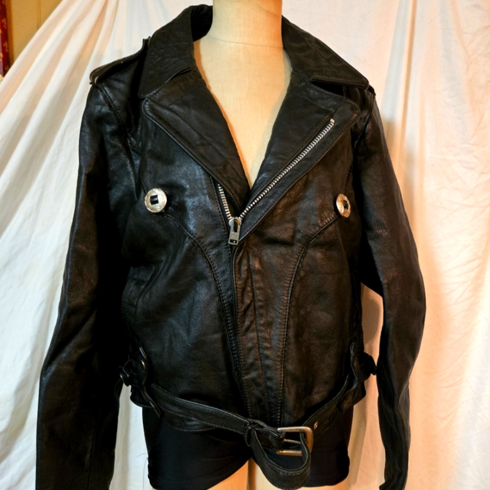 True ✦Vintage✦ Open Road Leather Biker Moto Jacket